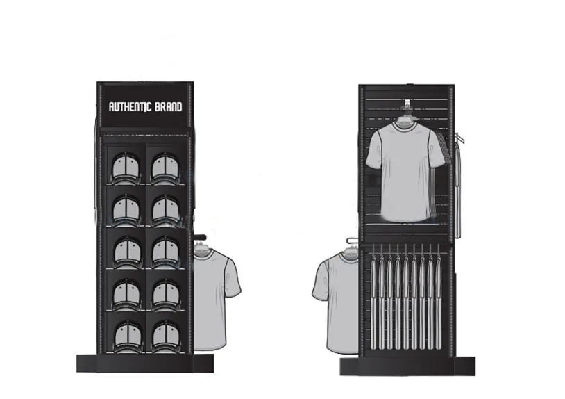 Black and white classic clothes display & shoe and bag storage rack — view 4