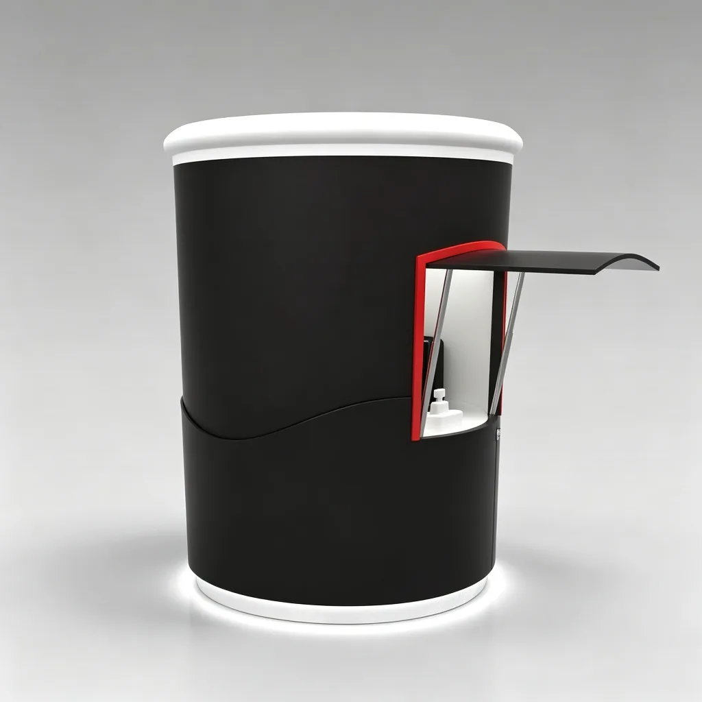 Black Coffee Cup Shape Outdoor Coffee Kiosk | Custom Mobile Coffee Shop Booth For Sale — view 3