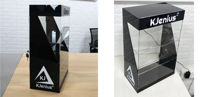 Black electronic cigarette display cabinet design merchandise retail cabinet for sale — view 3