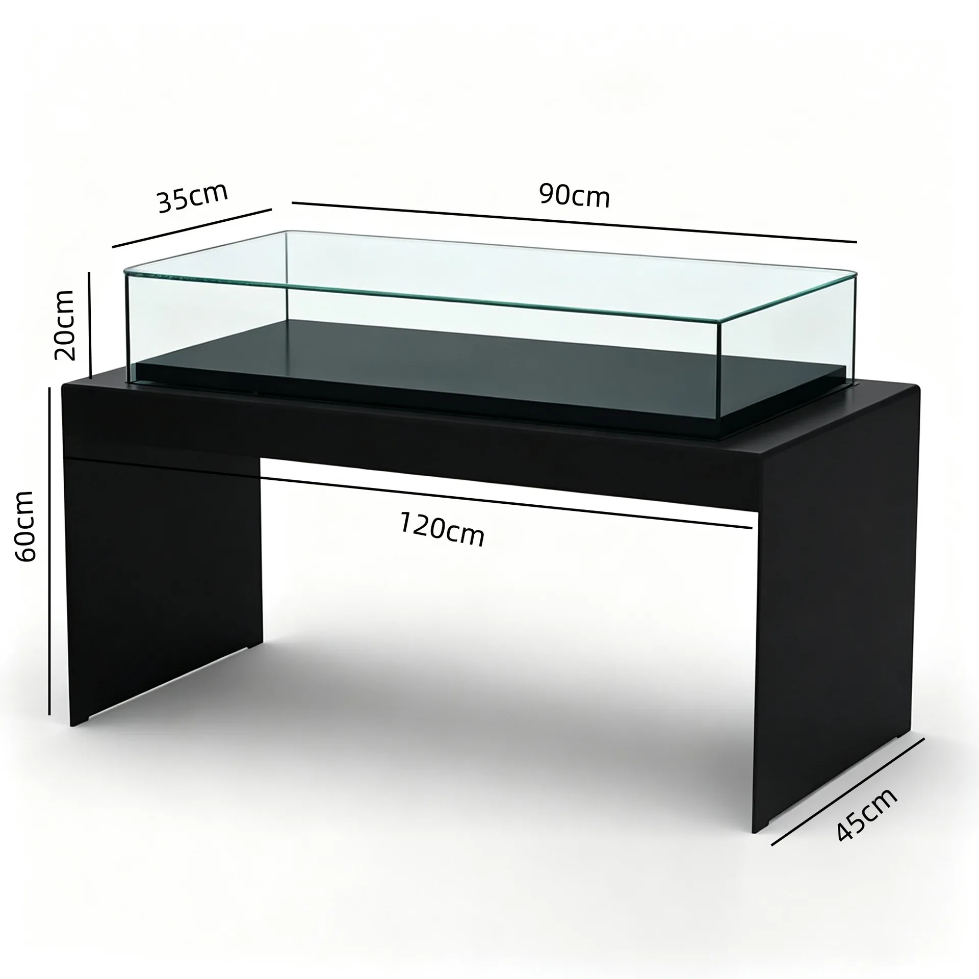Black Glass Display Table for Luxury Jewelry Boutique — product detail 1