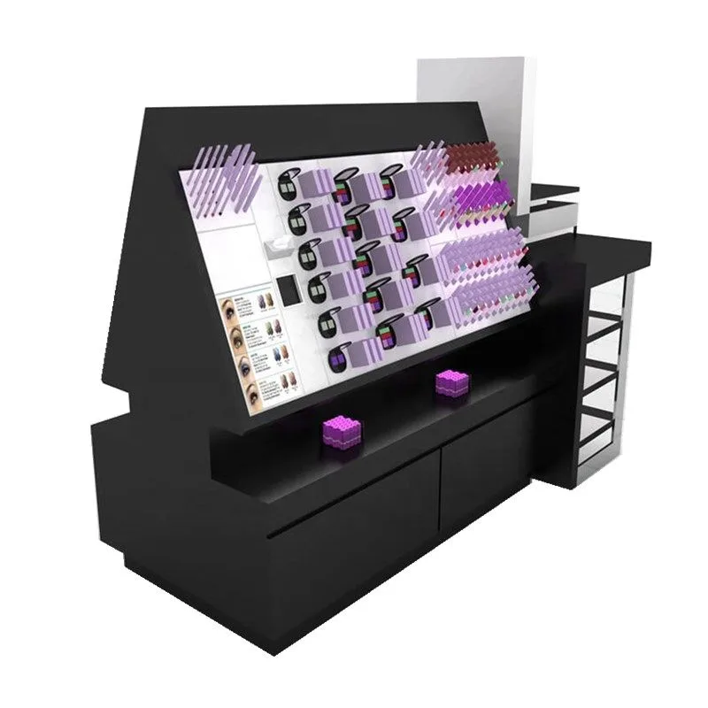 Black High-end Cosmetic Display Stand Layered Display Shelf on Sale — view 3