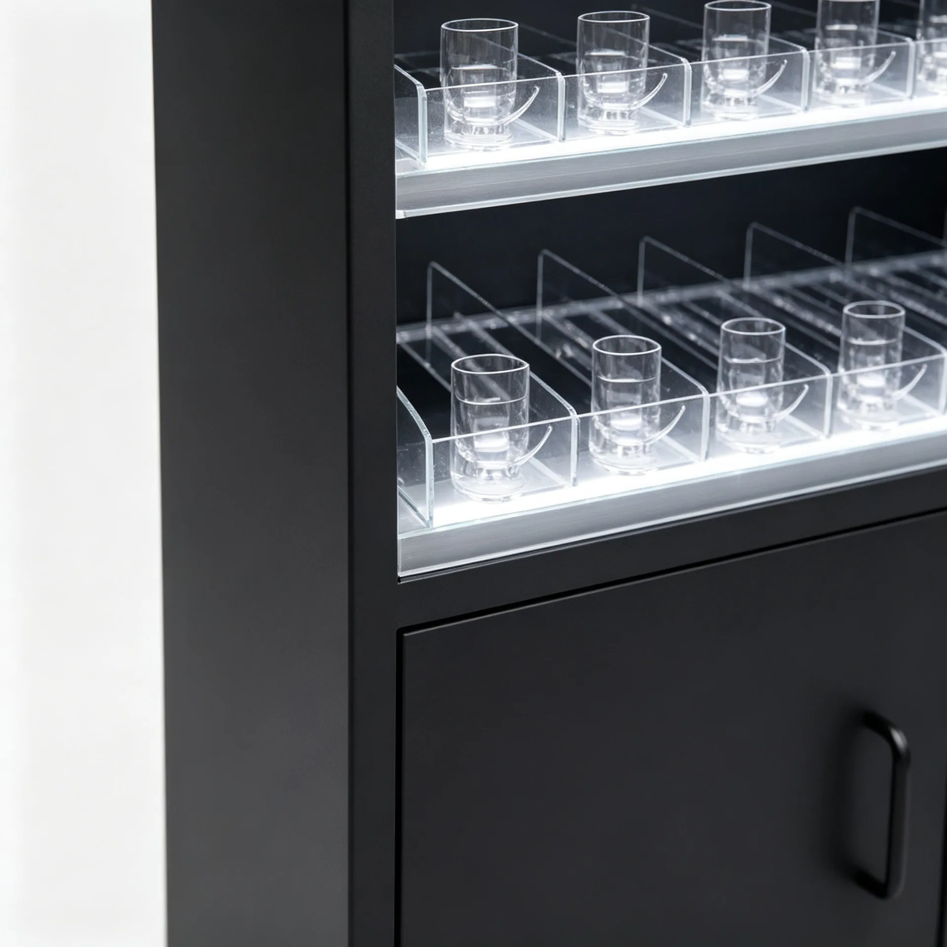 Black Metal Built-in LED Cigarette Display Cabinet for Grocery — view 4