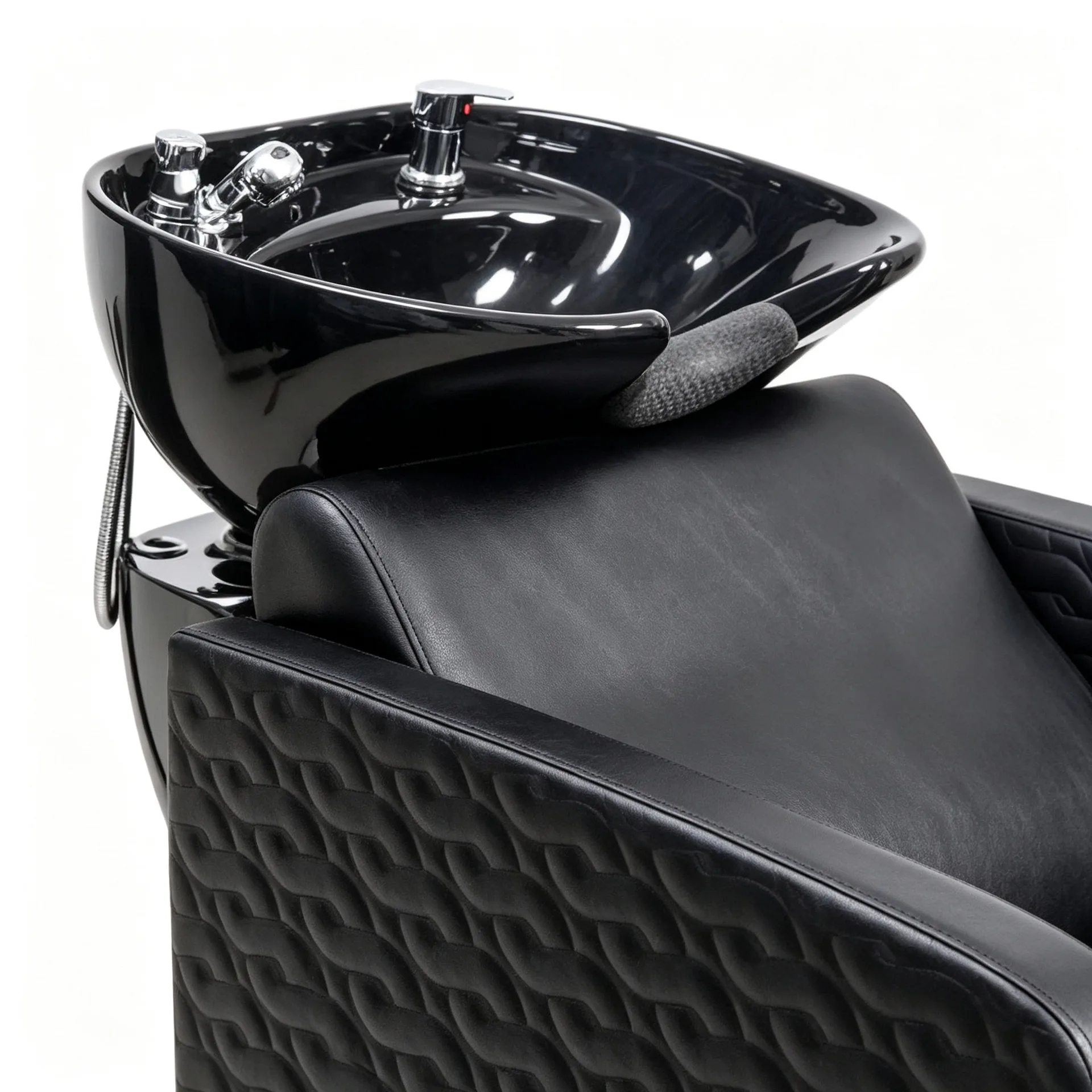 Black Reclining Salon Shampoo Chair with Washing Bowl for Hair Salon Barbershop Beauty Spa — view 4
