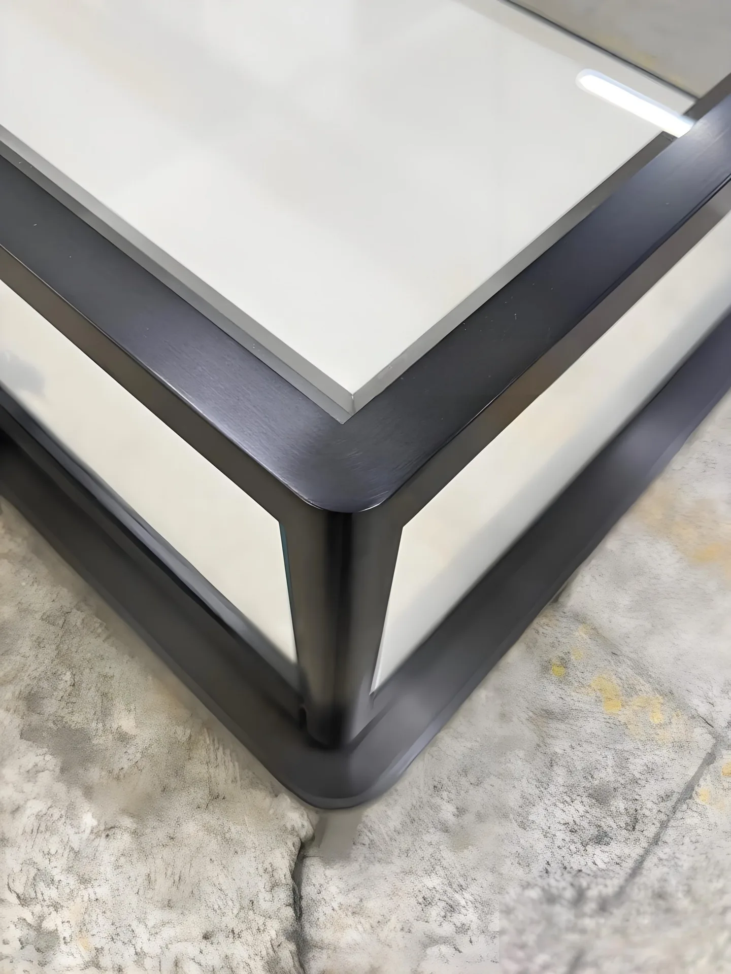 Black Steel Frame Glass Jewelry Display Counter With Drawer Storage — view 5