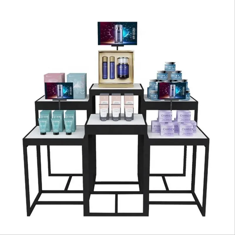 Black stylish cosmetic shelf design make up store furniture — view 2