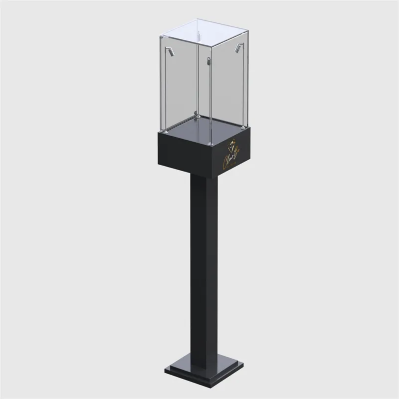 Black Upright Post Jewelry Display Case High Quality Jewelry Display Showcase — view 3