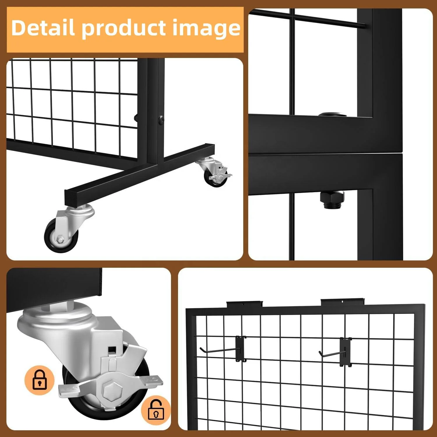 Black & White Gridwall Display Racks For Sale | Modern Mesh Display Rack with Accessories — view 4