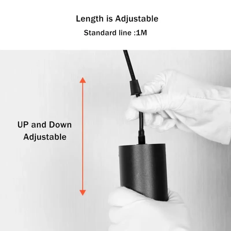 Black White Matte Cylindrical Pendant Light Fixture for Coffee Shop Kitchen Island for sale — view 5