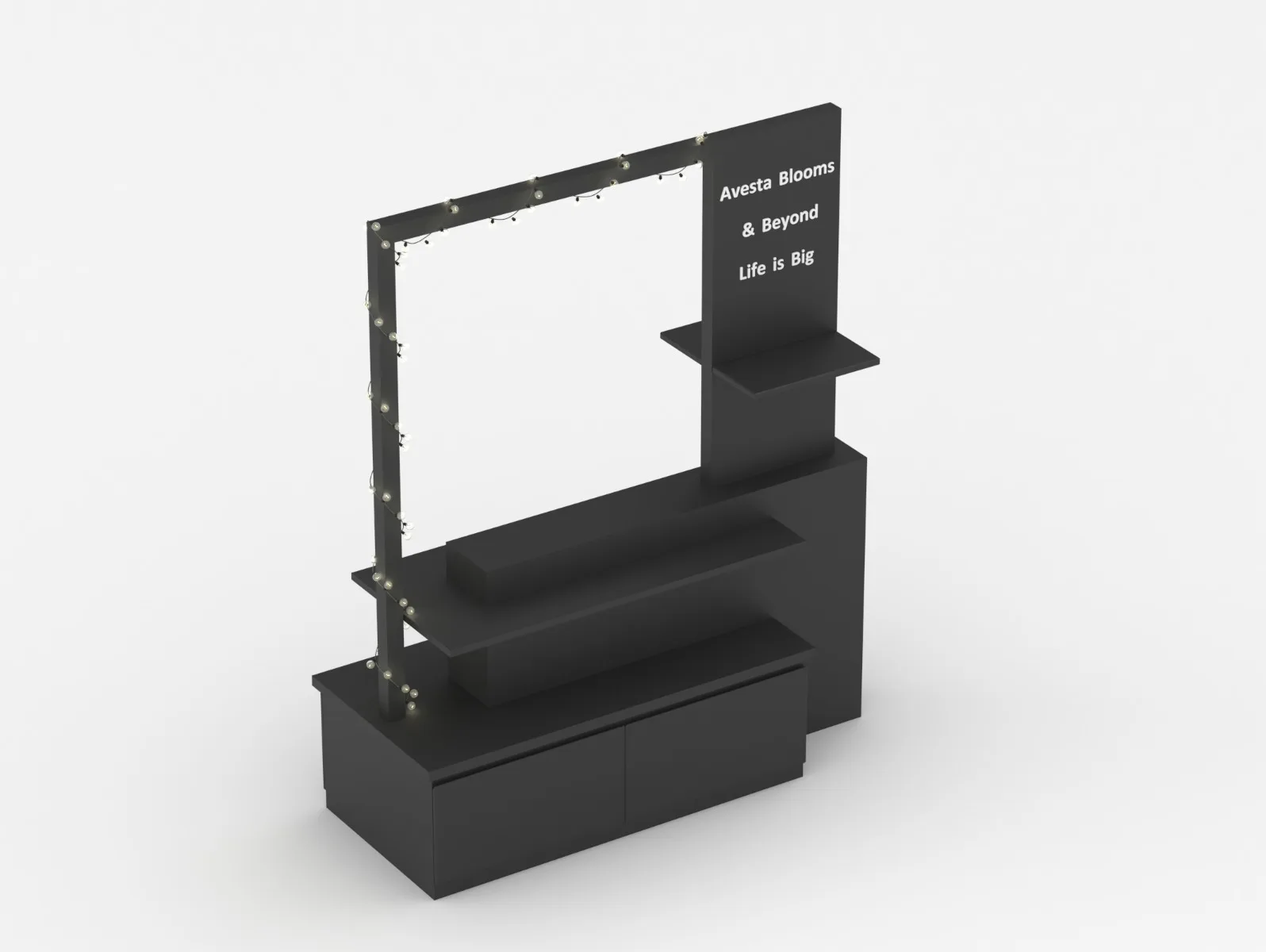 Black wooden flower stand design & customized retail shop furniture for sale — view 3