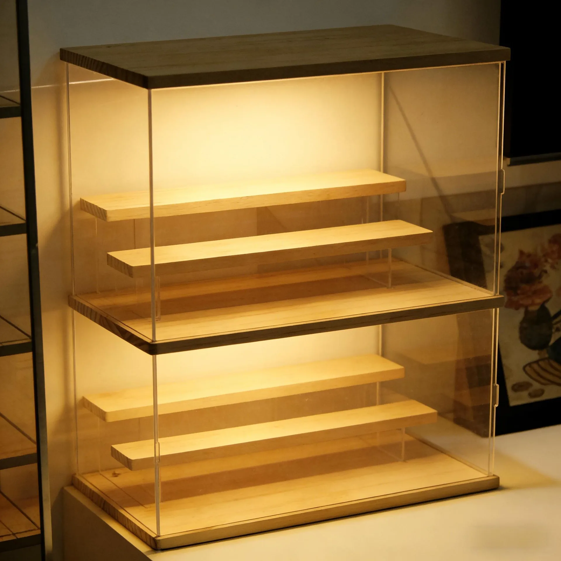 Blind Box Display Cabinet for Sale, Acrylic & Plywood Toy Showcase with LED Lights for Collectors & Toy Stores — view 3