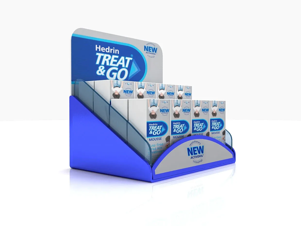 Blue square-shaped pharmacy cabinet with acrylic for sale — view 3