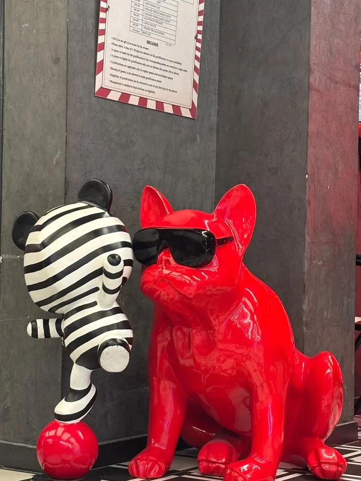 Bold Red Glossy Abstract Fiberglass Sculptures — Large Indoor & Outdoor Commercial Art Decor — view 4