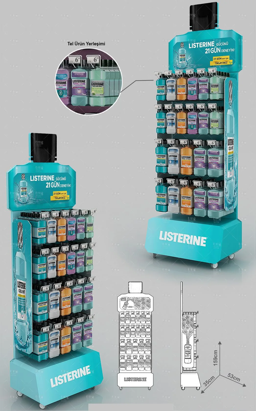 Bottle-Shaped Floor POP Display Fixture — view 2