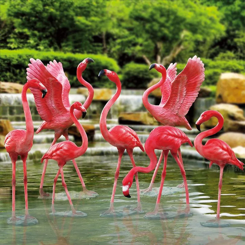 Bright & Durable Fiberglass Flamingo for Shops and Gardens — view 3