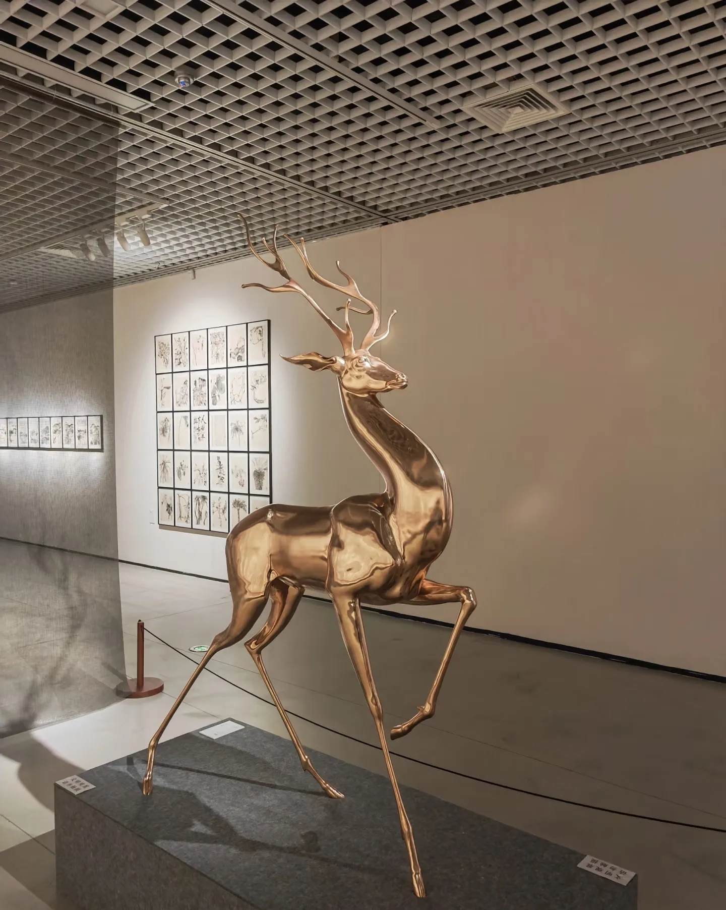 Bronze Deer Sculpture | Polished Metal Art for Luxury Decor — view 3