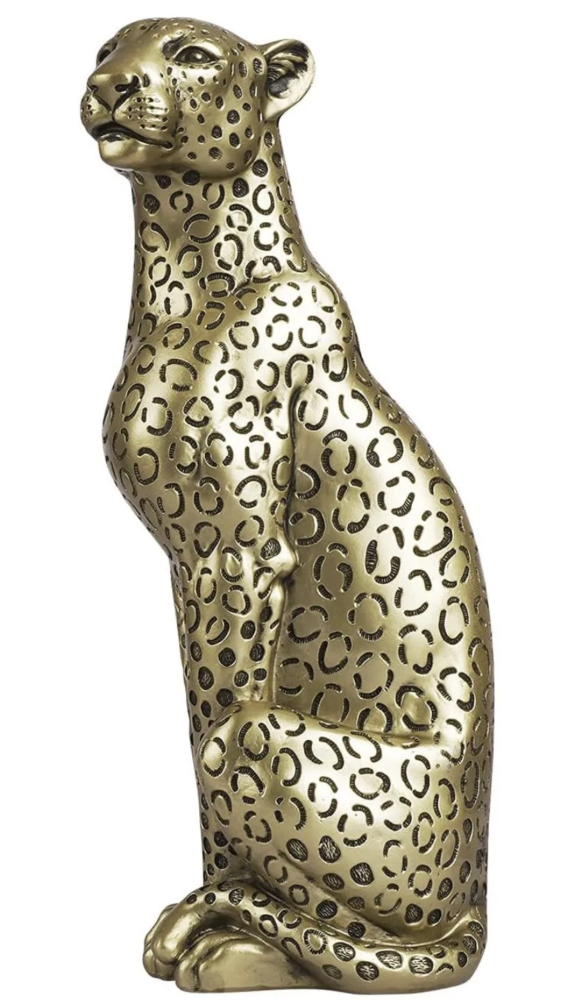 Bronze Sitting Cheetah Statue for Luxury Home & Hotel Table Decor