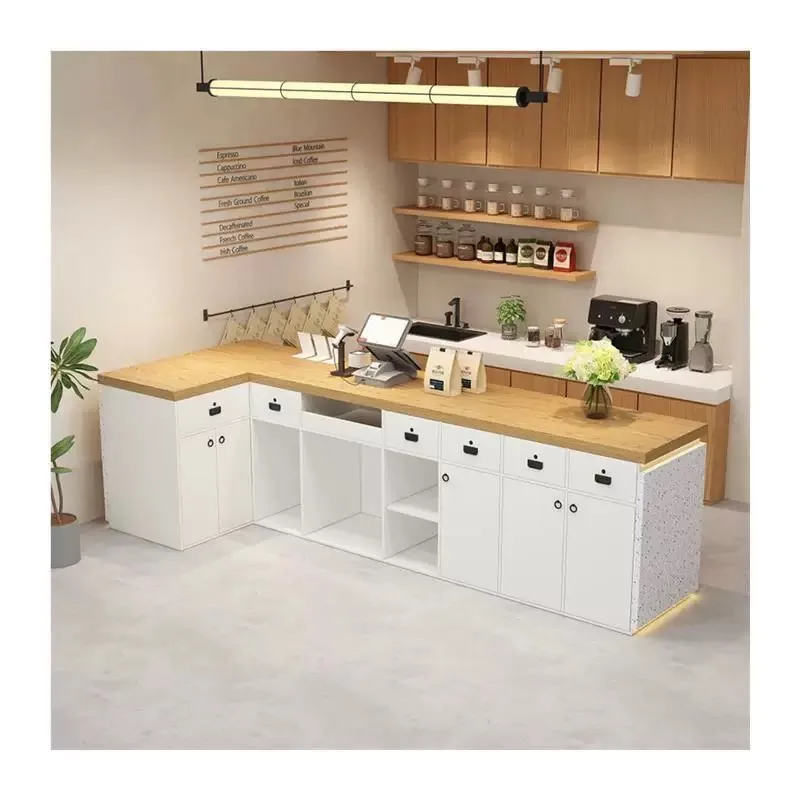 Bubble tea shop bar counter & cashier Customized counter furniture for sale — view 6