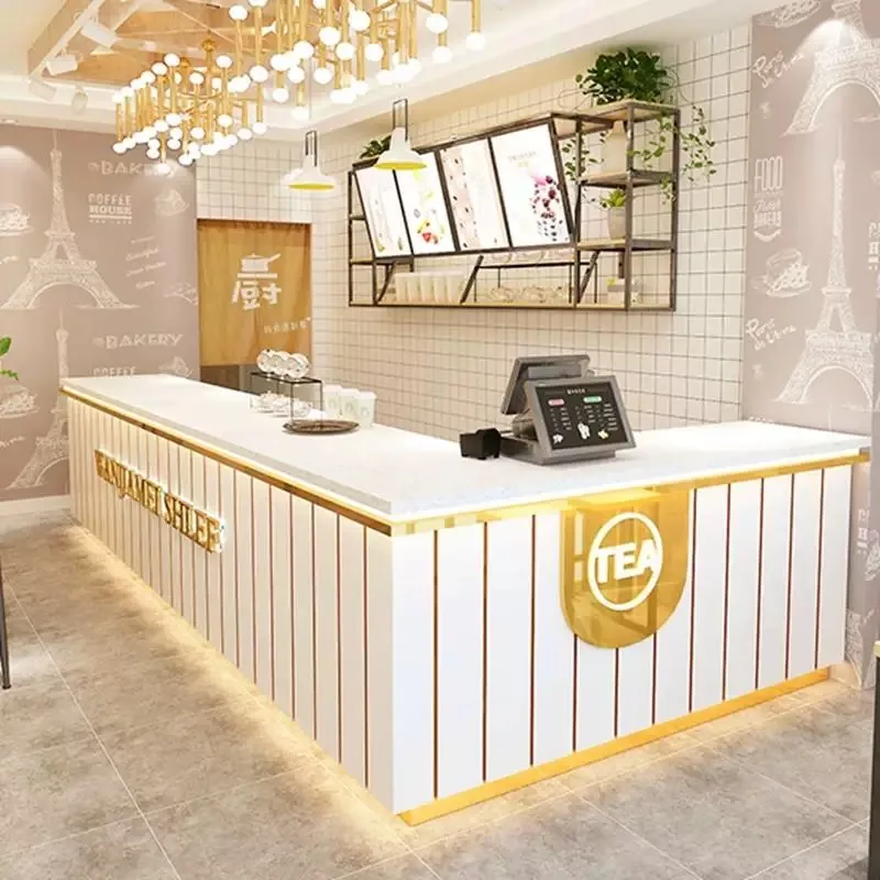 Bubble tea shop bar counter & cashier Customized counter furniture for sale — view 4
