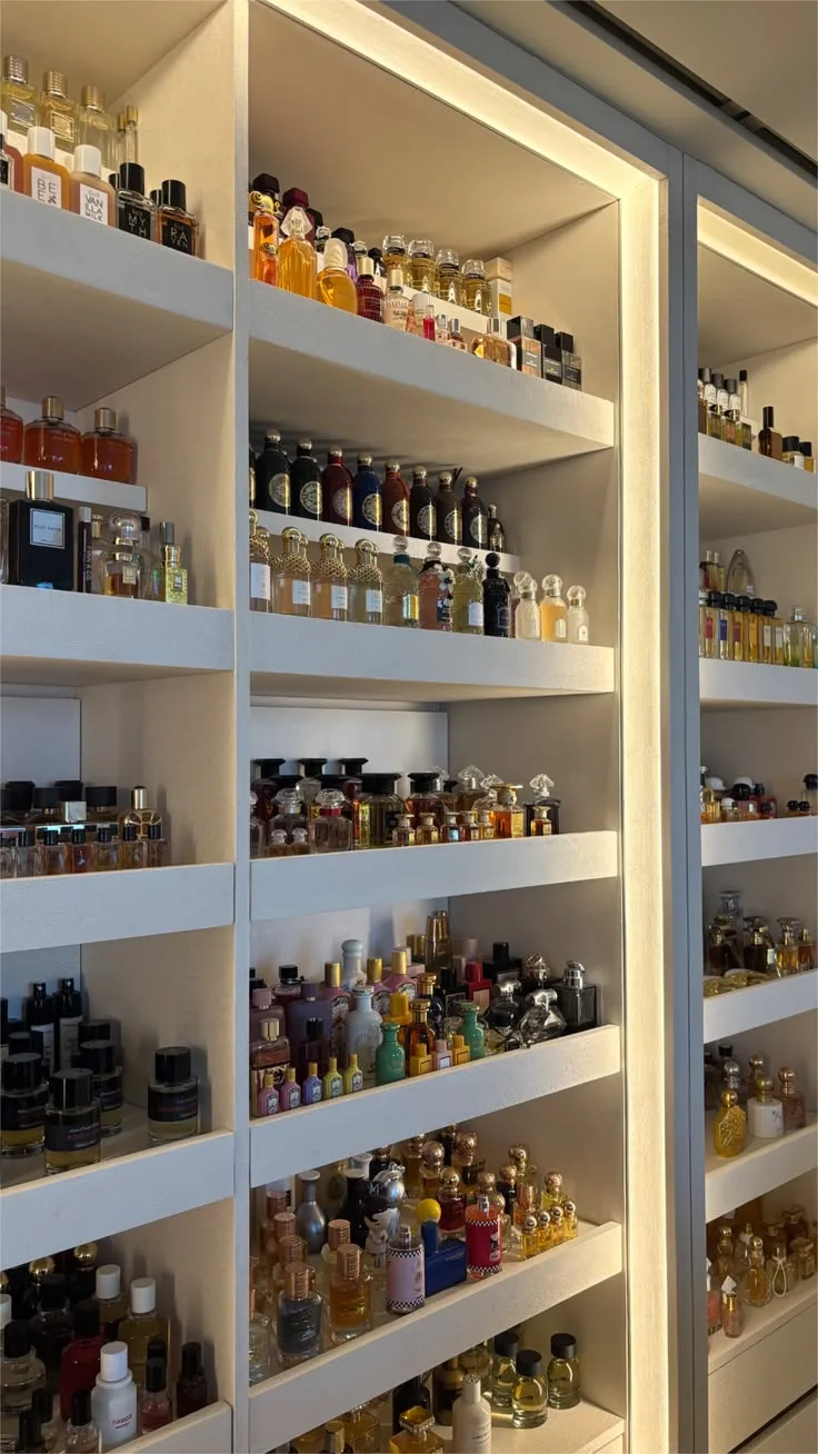 Built‑in LED Perfume Display Wall Unit For Fragrance Boutique Store