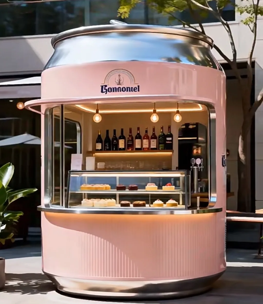 Can-Shaped Dessert Kiosk — Custom Outdoor Sweet Booth