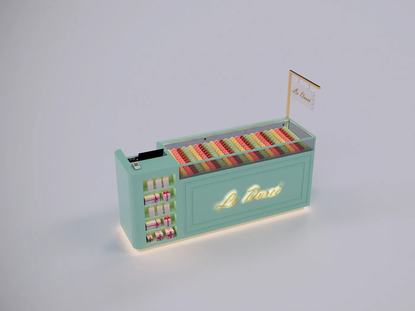 Candy display booth bakery display stand in mall retail shop counter — view 3