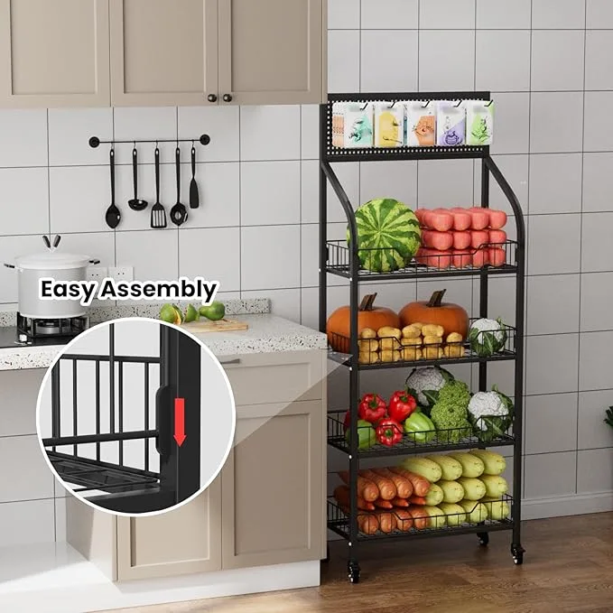 Carbon steel display rack Supermarket&kitchen storage shelf — view 3