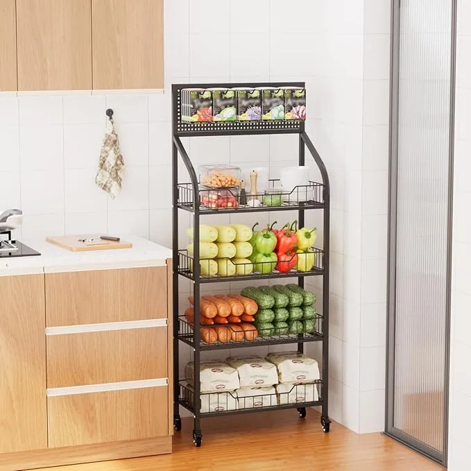 Carbon steel display rack Supermarket&kitchen storage shelf — view 4