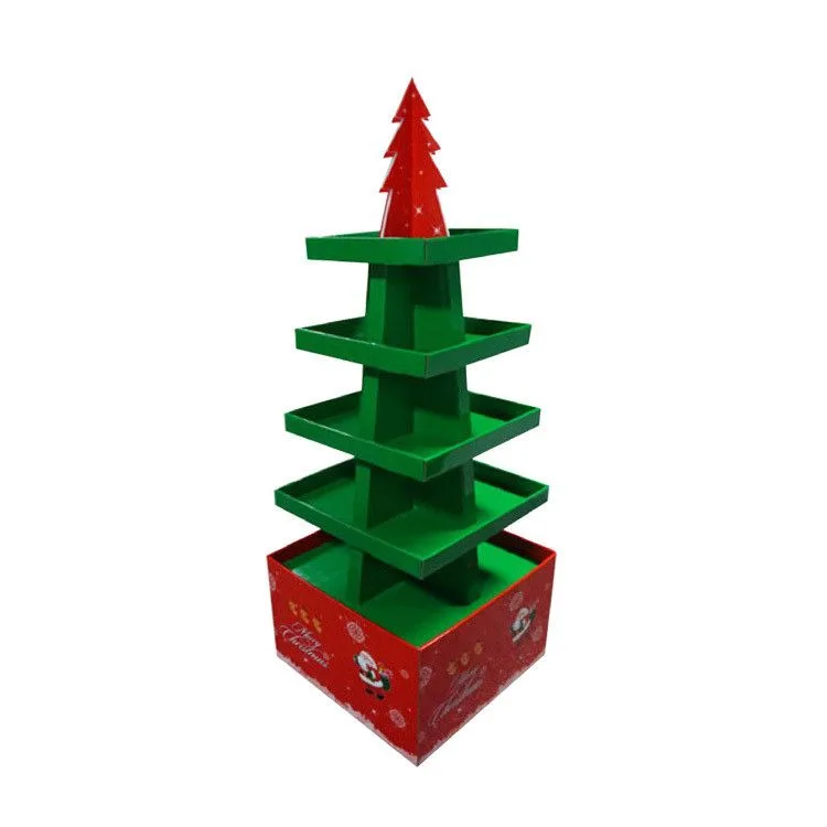 Cardboard candy display stand Christmas tree shaped bracket — view 3