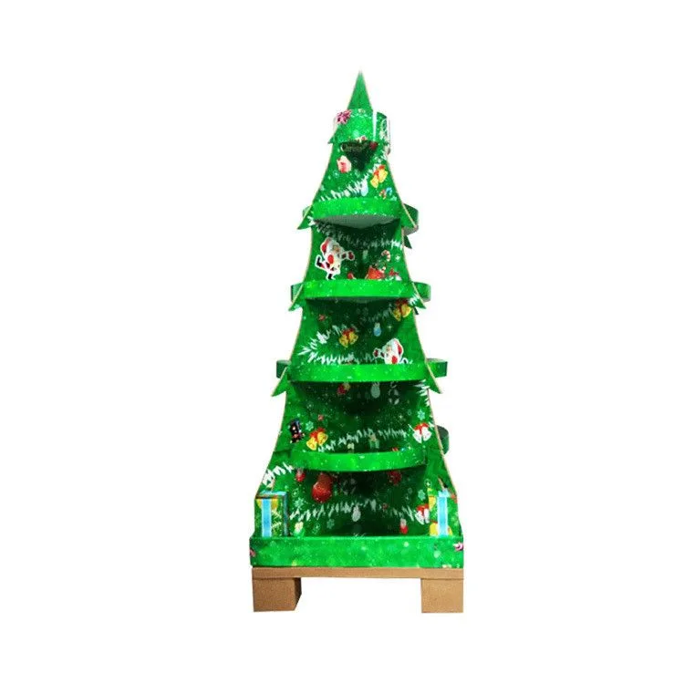 Cardboard candy display stand Christmas tree shaped bracket — view 4