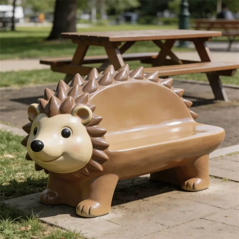 Cartoon Animal-Shaped Fiberglass Bench |Leisure Seat For Outdoor Parks, Kindergartens & Mall Kids’ Areas, Creative Decor Piece — view 3