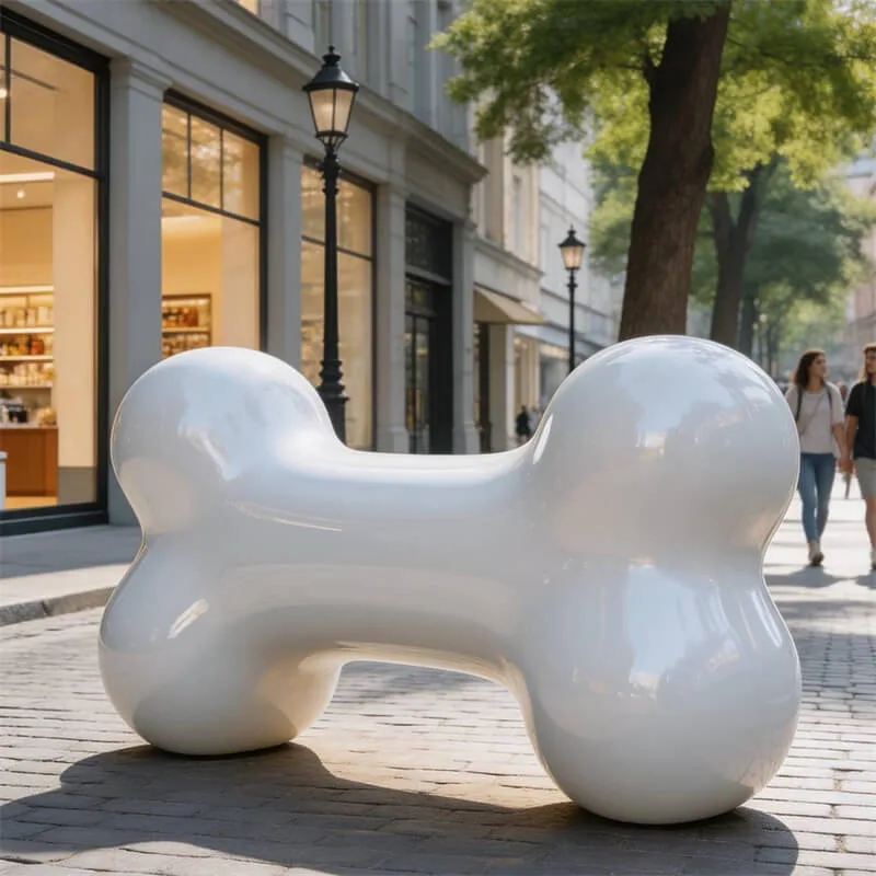 Cartoon Bone-Shaped FRP Bench | Multifunctional FRP Leisure Seat for Pet Shops, Kids’ Parks and Shopping Malls — view 4