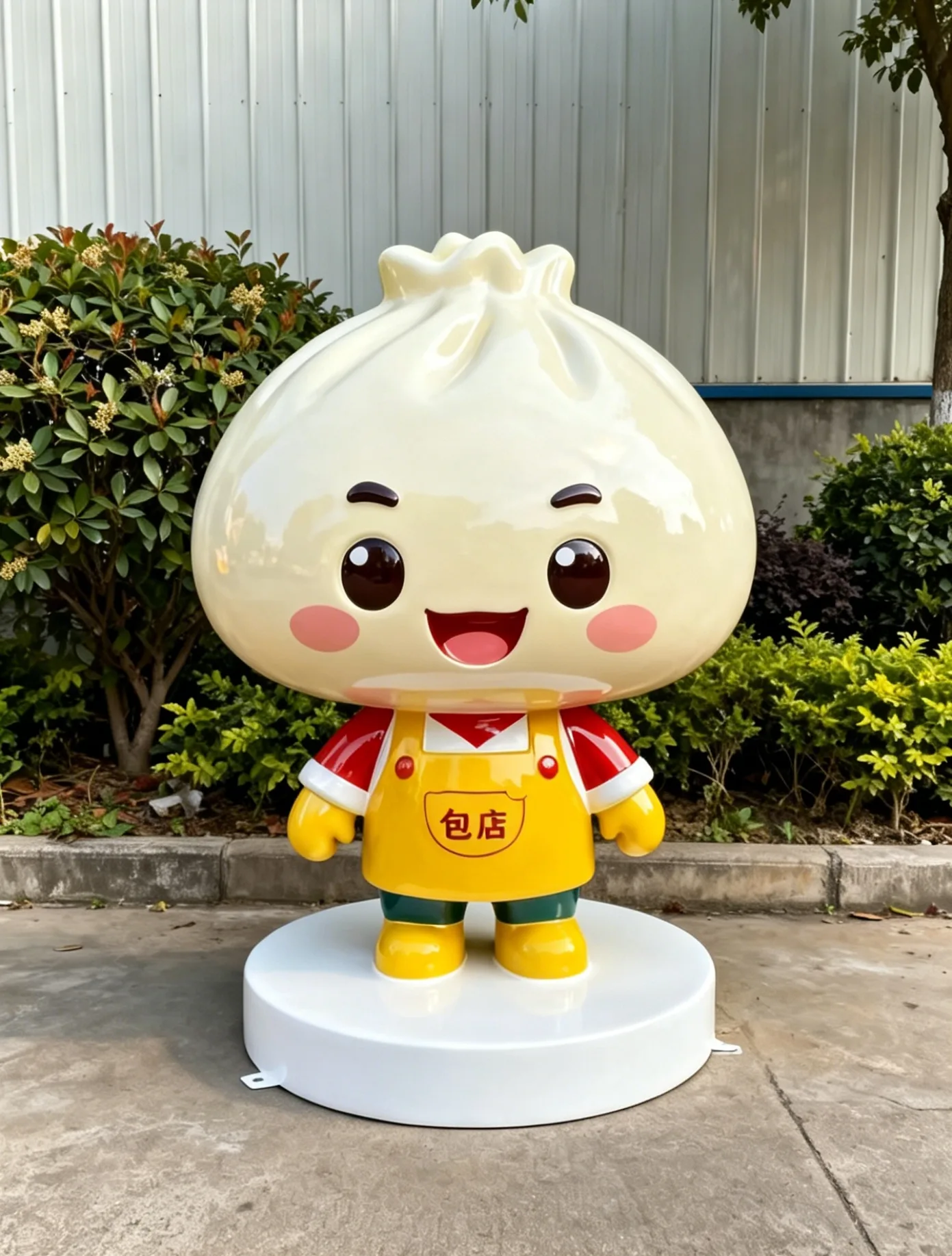 Cartoon Bun Mascot Fiberglass Sculpture for Breakfast Restaurant — view 5