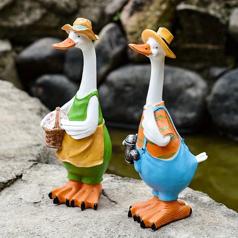 Cartoon Duck Fiberglass Figurine for Garden, Patio & Home Yard Decor — view 3
