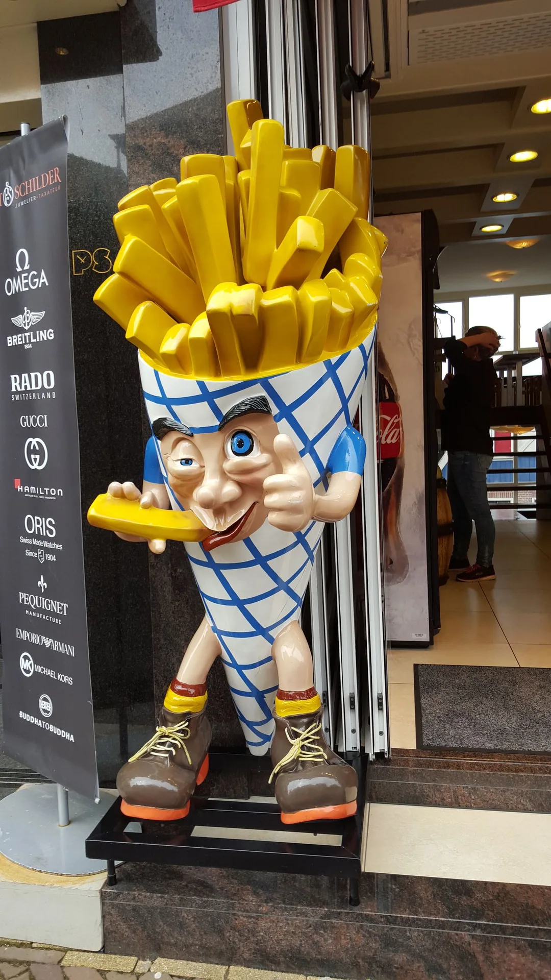 Cartoon FRP French Fries Statue for Fast Food Restaurant Storefront Decor — view 2