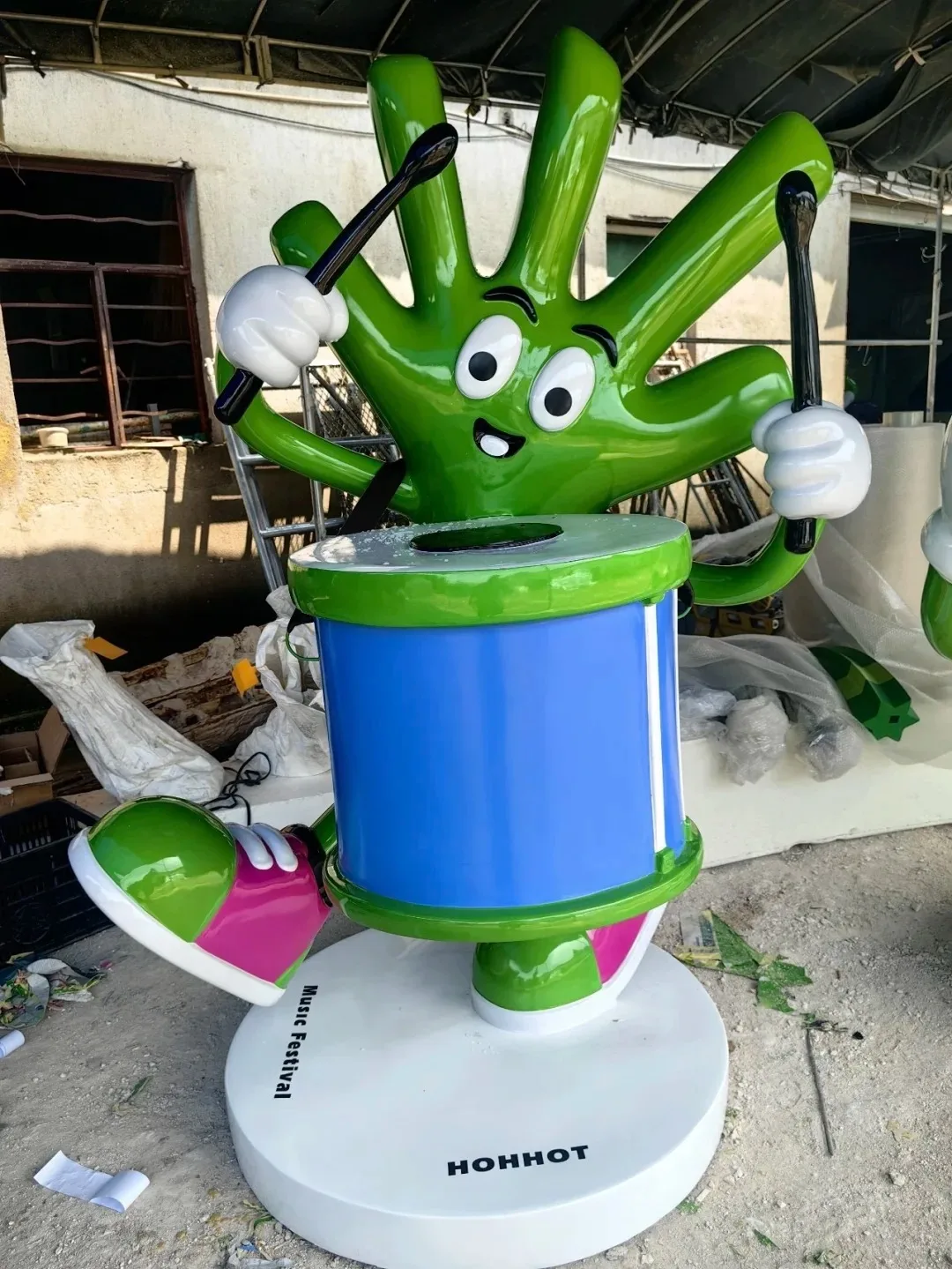 Cartoon Hand FRP Sculpture for Music Festival & Park Decor — view 5