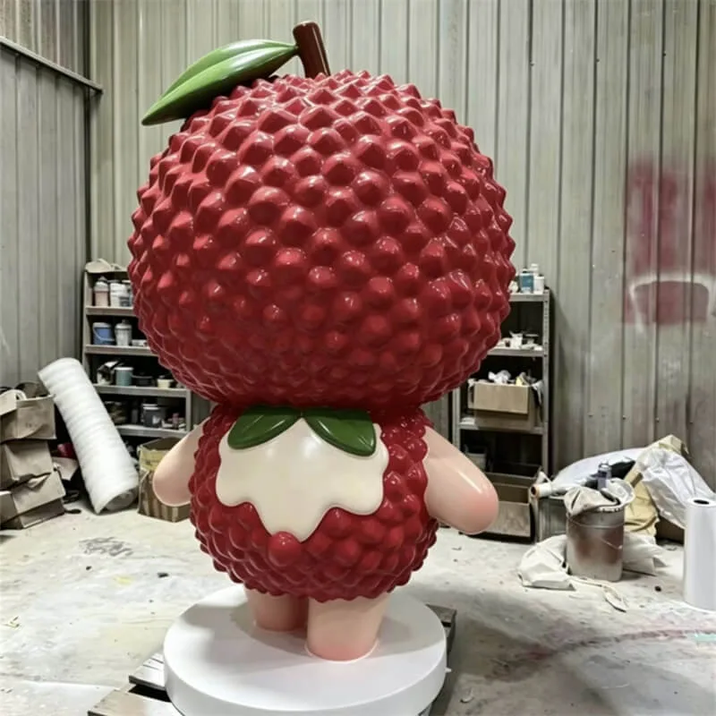 Cartoon Lychee Sculpture – FRP Material – Outdoor Mall Decor – Viral Photo Spot – IP Ornament – Cute & Healing Fruit Cartoon Sculpture — view 4