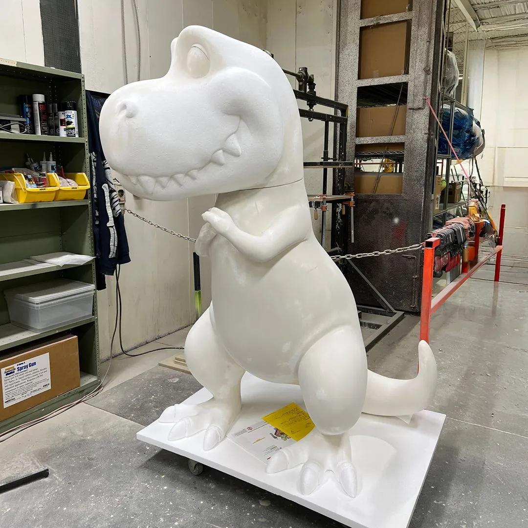 Cartoon Rex Dinosaur FRP Statue for Kids Park & Toy Store Display Decor — view 2