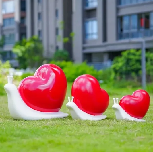 Cartoon Snail Fiberglass Sculpture For Park Landscape Decor — view 5