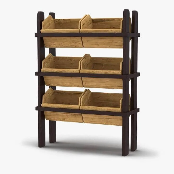 Charming Wooden Bread Display Bakery shop furniture design — view 3