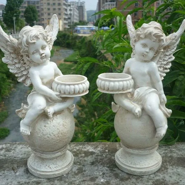 Cherub Angel Fiberglass Planter for Garden, Patio & Home Yard Decor — view 3