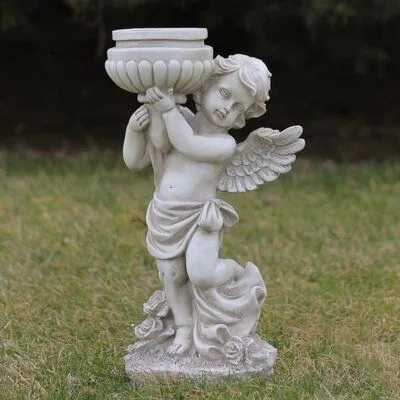 Cherub Angel Fiberglass Planter for Garden, Patio & Home Yard Decor — view 4