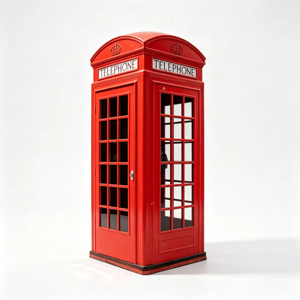 Classic Red Cast Iron London Phone Booth K6 Style Glass Windows Custom Made — view 4
