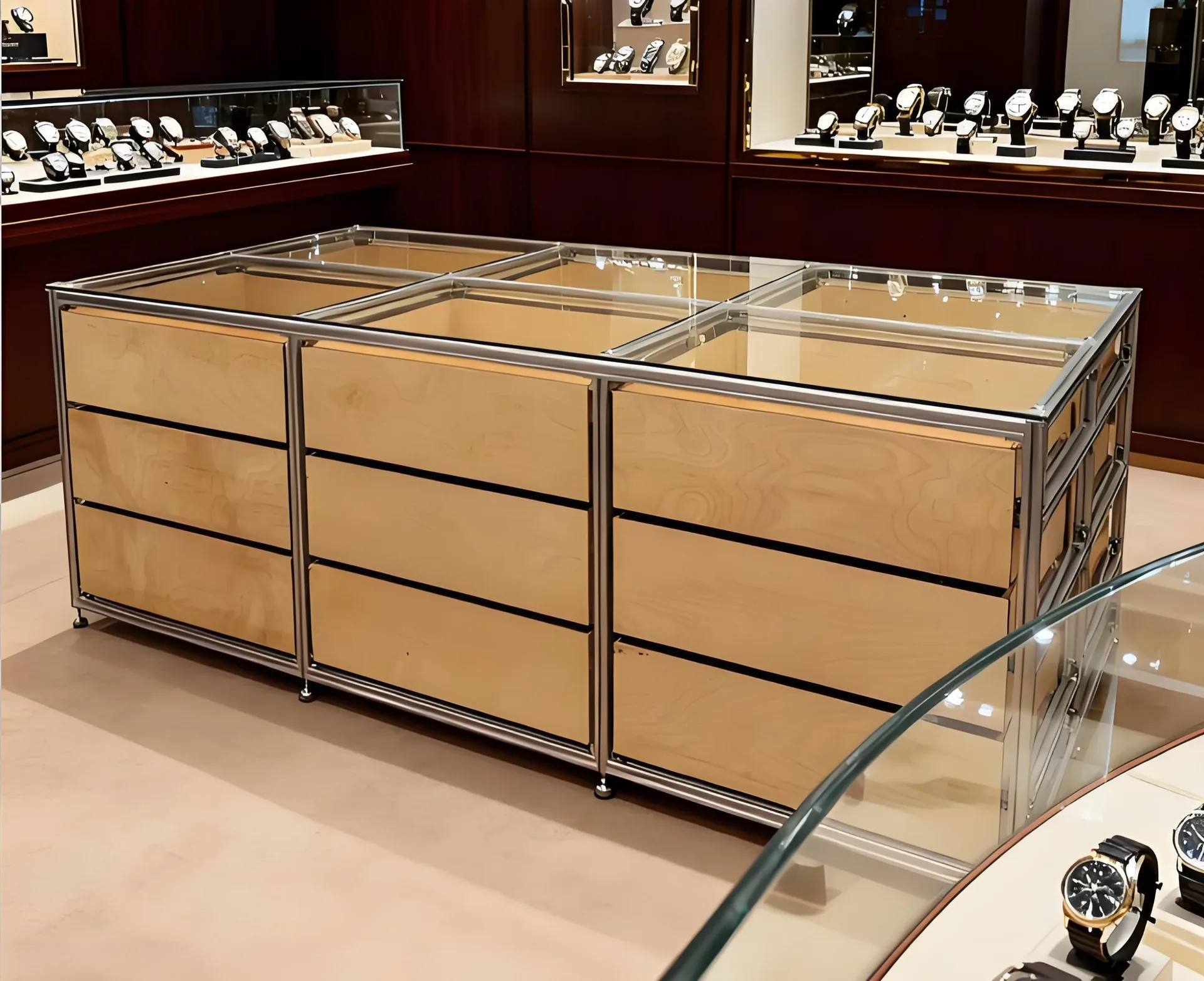 Clear Glass Watch Display Cabinet for Jewelry & Watch Retail Stores — view 3