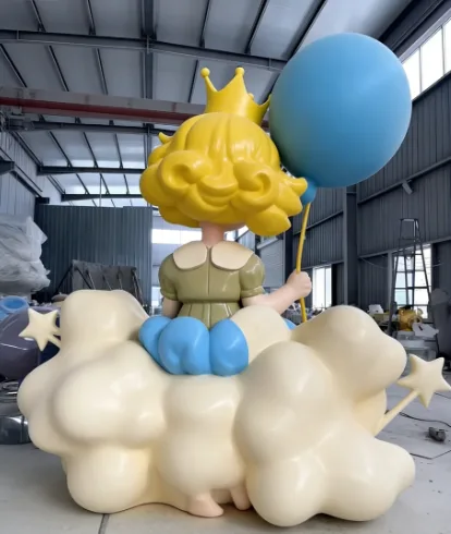 Cloud Princess Sculpture – Durable Fiberglass Decor with Custom Sizing & Color, Perfect for Store Entrances, Malls — view 3