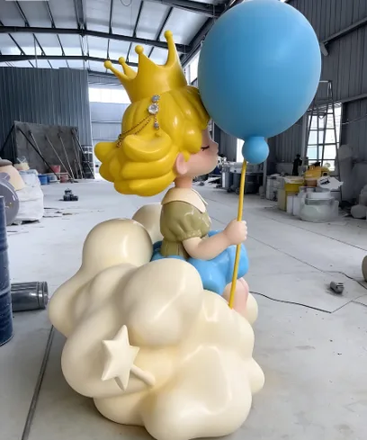 Cloud Princess Sculpture – Durable Fiberglass Decor with Custom Sizing & Color, Perfect for Store Entrances, Malls — view 2