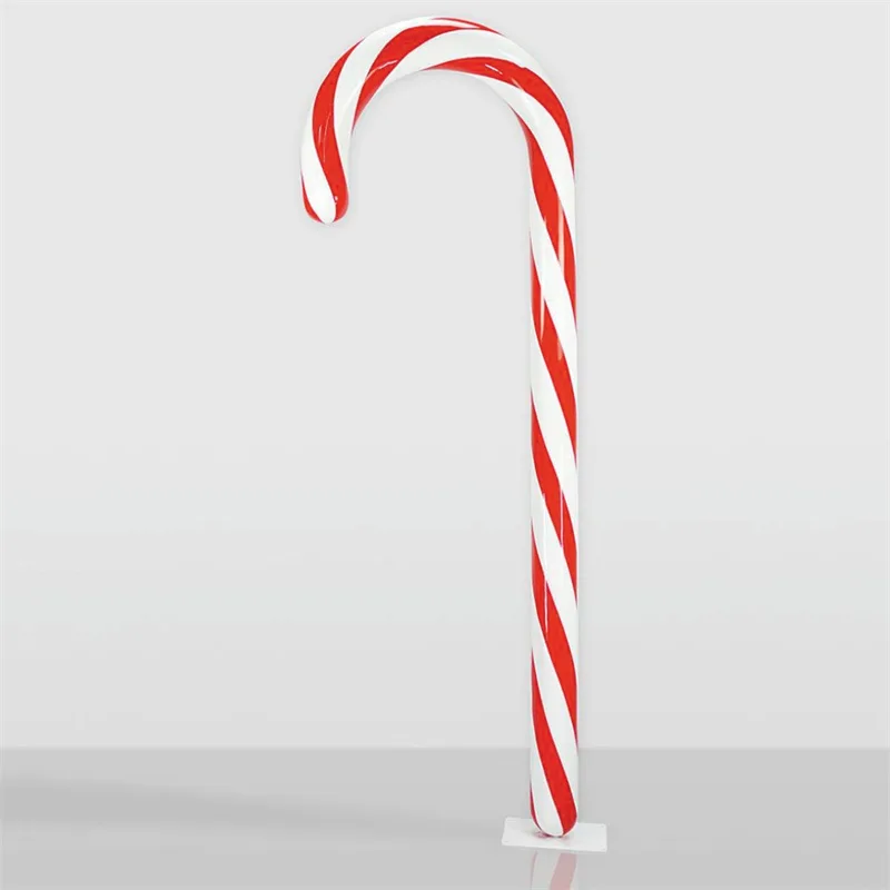 Colorful candy cane candy store decoration Christmas props with fiberglass on sale