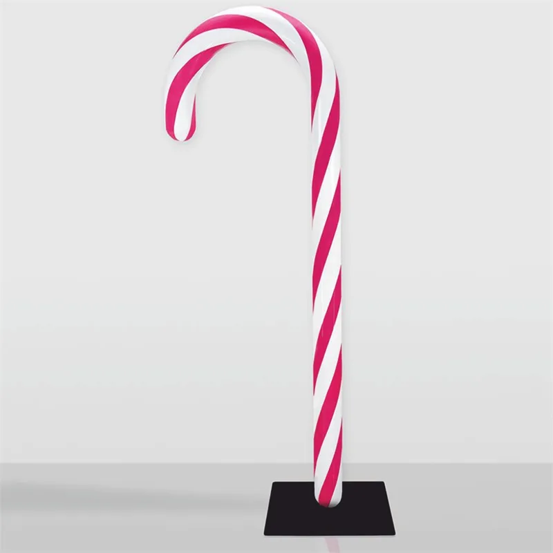 Colorful candy cane candy store decoration Christmas props with fiberglass on sale — view 2