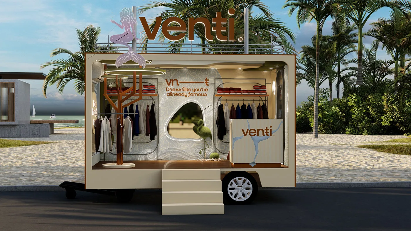 Colorful Coastal Children’s Clothing Mobile Kiosk – Customizable — view 5