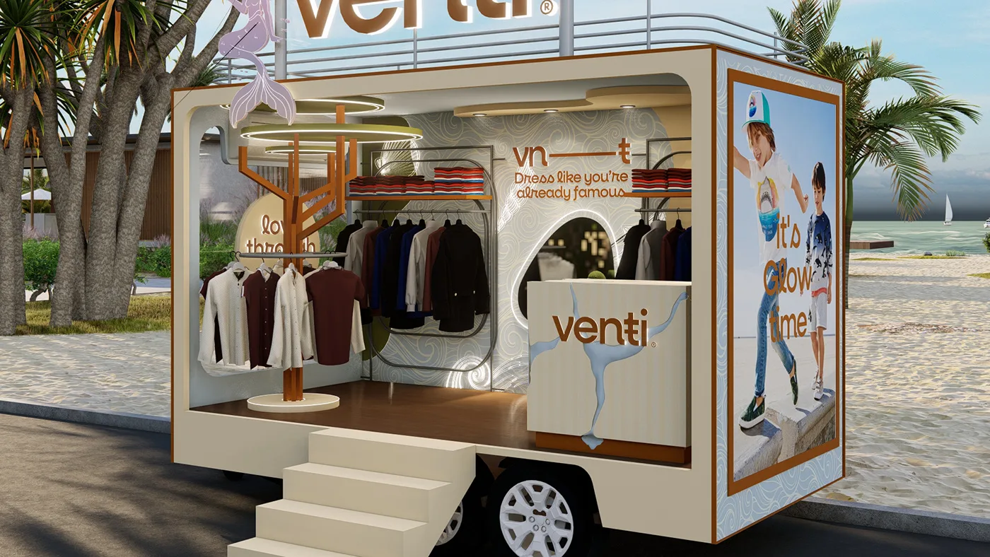 Colorful Coastal Children’s Clothing Mobile Kiosk – Customizable — view 3