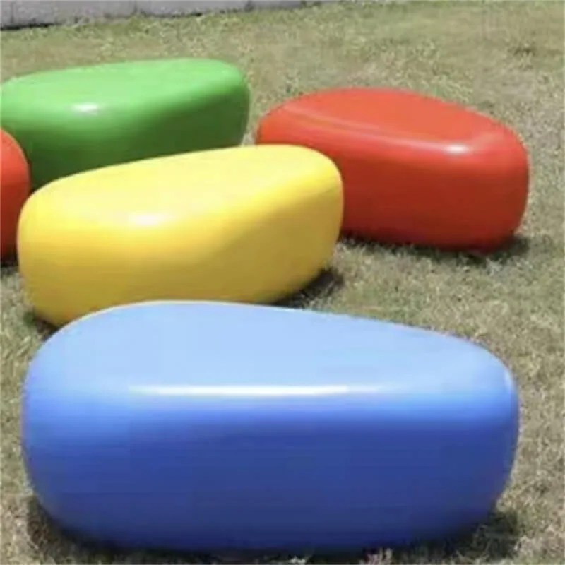 Colorful Fiberglass Pebble Seat | Creative Outdoor Pebble Bench for Parks, Malls & Playgrounds — view 4